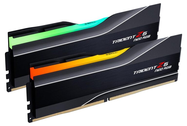 G.SKILL Trident Z5 Neo RGB Series (AMD Expo & Intel XMP 3.0) DDR5 RAM 64GB (2x32GB) 6000MT/s CL36-36-36-96 1.35V Desktop Computer Memory U-DIMM - Matte Black (F5-6000J3636F32GX2-TZ5NR)