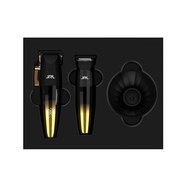 JRL FF2020 Limited Gold Collection - FF2020 Clipper & Trimmer Combo w/Cool Blade Technology for Men's Grooming - Both Rechargeable w/Stainless Steel Blades and Corrosion Proof (Gold Combo) (Unisex) - Image 5