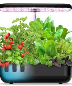 QAZWSXED Hydroponics Growing System, 12 Pods Indoor Herb Garden with Grow Light, Smart Garden Germination Kit, Automatic Timer & Height Adjustable, for Home Kitchen Gardening White
