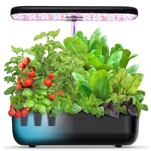 QAZWSXED Hydroponics Growing System, 12 Pods Indoor Herb Garden with Grow Light, Smart Garden Germination Kit, Automatic Timer & Height Adjustable, for Home Kitchen Gardening White