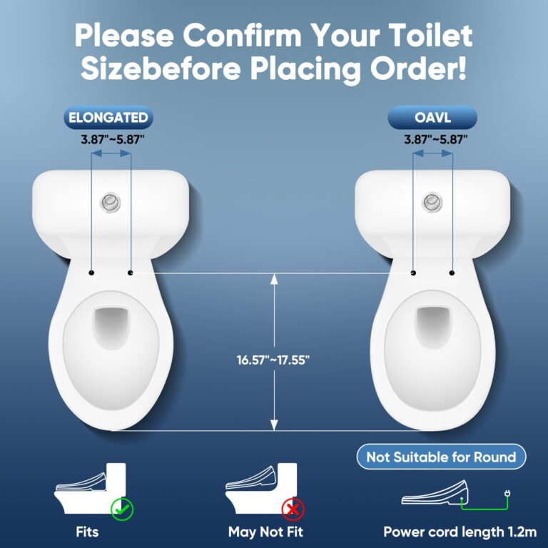 Bidet Toilet Seat Oval Smart Electric Heated Toilet Seat with Warm Water & Dryer, Feminine & Child Wash, Self-Clean Stainless Steel Nozzle, Adjustable Water Pressure, Slow Close Lid - Image 7