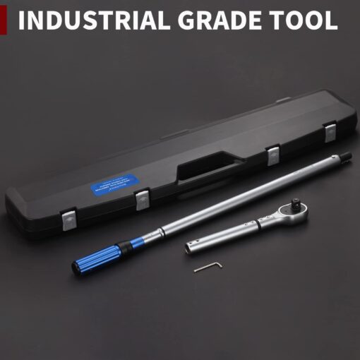 BULLTOOLS 3/4-Inch Drive Click Torque Wrench, 48-tooth High Accuracy Torque Wrench Set with a Hex Key 100-600ft.lb / 135-815Nm - Image 2