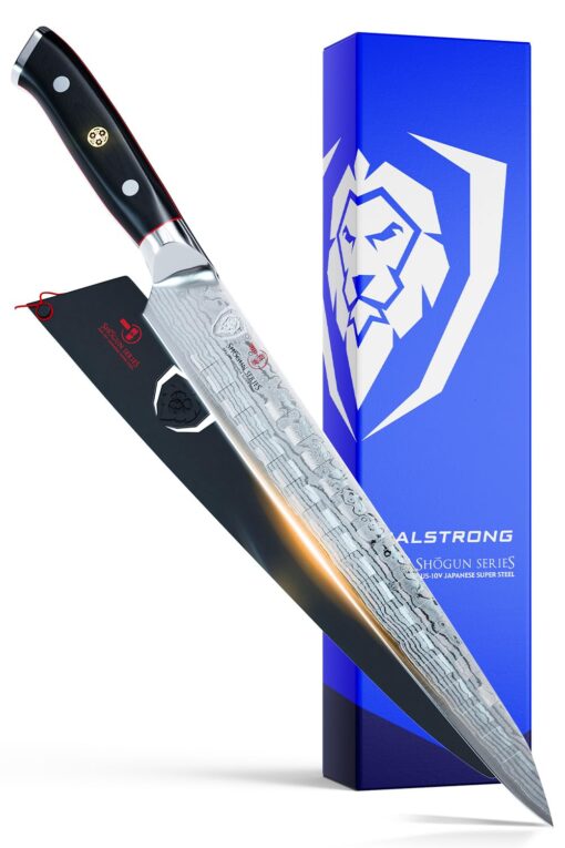 Dalstrong Ultimate Slicer Sujihiki Knife - 10.5 inch - Shogun Series ELITE - The Tokugawa - Damascus Slicing Knife - AUS-10V Japanese Super Steel Kitchen Slicer Saya - Kitchen Knife - Sheath Included