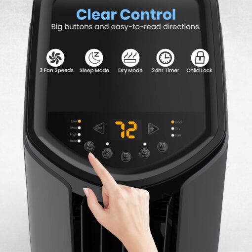 TOSOT 10,200BTU (6,200 BTU SACC) Portable Air Conditioner, Smart Wifi Control, AC Unit with Dehumidifier, Fan, Window Kit for Easy Installation, Cool Rooms Up to 400 Square Feet, Shiny Series - Image 5