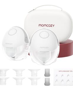 Momcozy Breast Pump Hands Free Mobile Style | M6, Wearable Breastfeeding Pump Ideal Rhythm for More Milk, DoubleFit Flange More Fit & Discreet with 3 Modes & 9 Levels, 24mm - 2 Pack Quill Gray