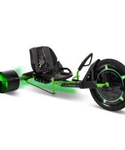 Huffy Green Machine 20 Inch Drift Trike, Sleek Ergonomic Design, Adjustable Seat, Durable Steel Frame, Easy to Operate, Drift Trike for Kids Ages 8+, LED Light Accents, Coaster Brake, Green and Black