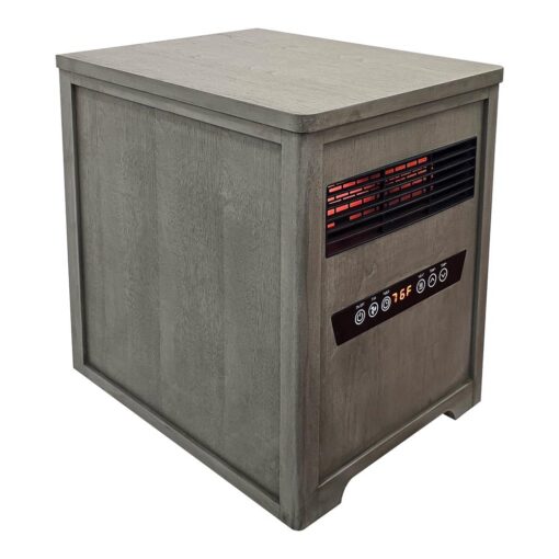 Country Living Infrared Portable Rolling Space Heater with LED Touchscreen and Remote Control | 12h Timer | 1500w Quick Heating for Indoor Use | Driftwood Grain Finish - Image 3