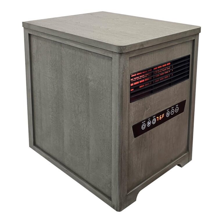 Country Living Infrared Portable Rolling Space Heater with LED Touchscreen and Remote Control | 12h Timer | 1500w Quick Heating for Indoor Use | Driftwood Grain Finish - Image 3
