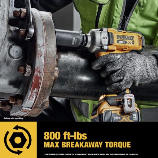 DEWALT 20V MAX Cordless Impact Wrench, 1/2' Hog Ring, Includes LED Work Light and Belt Clip, Bare Tool Only (DCF891B) - Image 3