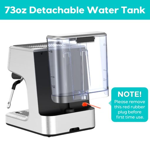 CASABREWS the Ultra Espresso Machine with LCD Display, Powerful Milk Frother and Customizable Brewing Temperature, Provides Barista-Level Lattes and Cappuccinos - Image 4