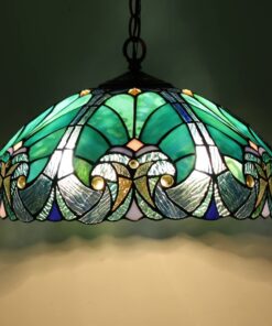 COTOSS Tiffany Pendant Light fixtures Hanging Lamp Stained Glass Light Decor for Dining Living Room Kitchen Island Study Hallway