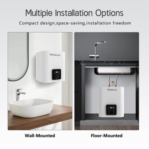 2.65 Gallon Electric Mini Tank Water Heater, 110V 1500W Instant Hot Water Heater, Compact Electric Storage Water Heater, Point of Use On Demand Under Sink Water Heater for Home Kichen Bathroom - Image 5