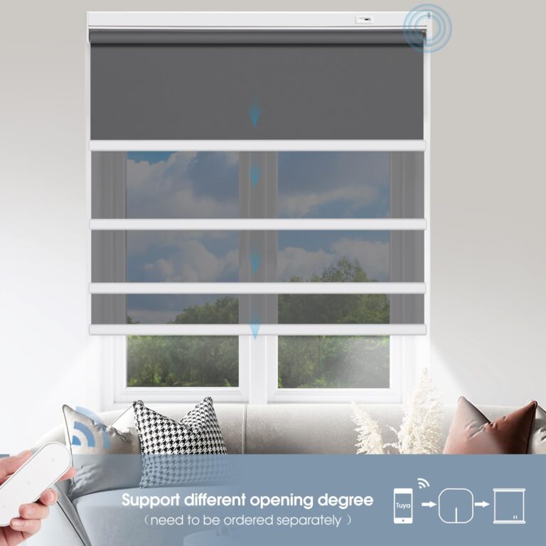 Grandekor No Drill Motorized Blinds with Remote, Blackout Roller Shade Electric Smart Remote Control Blinds, Fit for APP and Voice Control Smoky Gray-Blackout 55" W x 64" W - Image 6