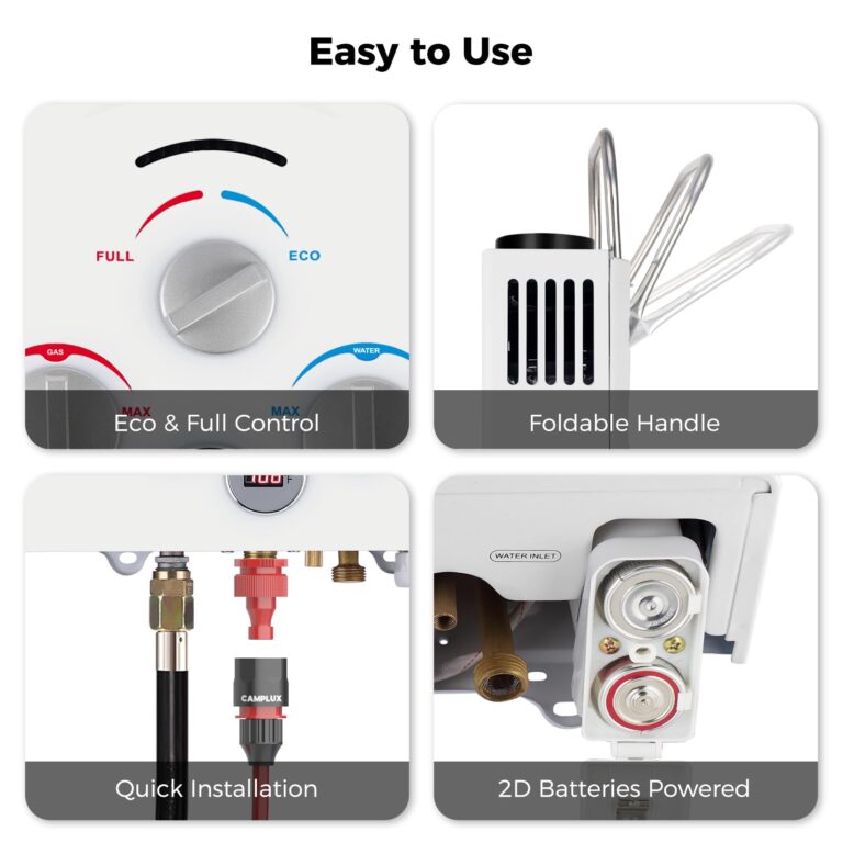 Tankless Water Heater, Camplux 1.58 GPM Propane Portable Water Heater With Pump Kit, White - Image 6