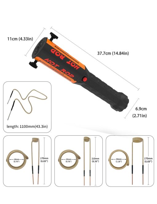 Solary Magnetic Induction Heater Kit - 1100W 110V Induction Bolt Heater with 4 Coil for Rusty Screw Removing, Nut Buster Tool - Image 2