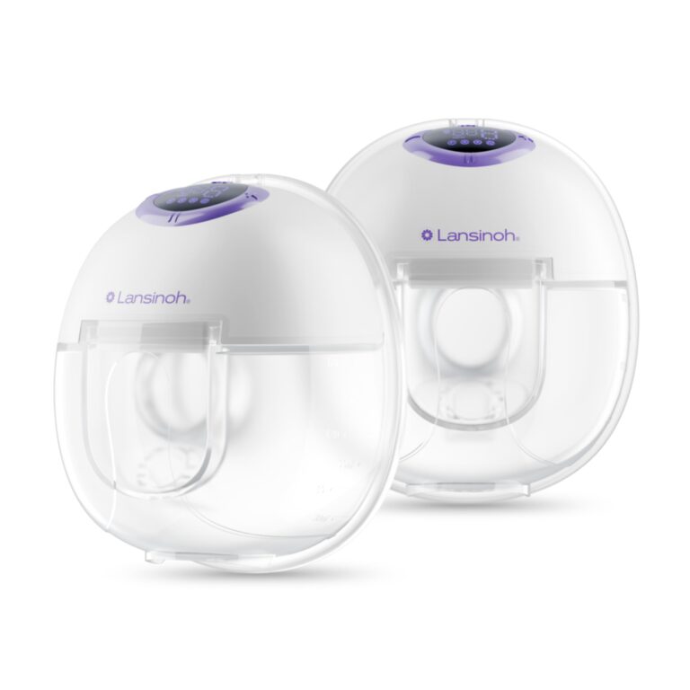 Lansinoh Discreet Duo Wearable Breast Pump, Hands Free Breast Pump, 4 Pumping Modes, 9 Levels Hospital Strength Suction, LED Display, Leak-Resistant Design, 2 Breast Flange Sizes Included: 24mm & 21mm