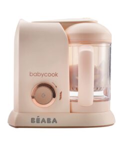BEABA Babycook Solo 4 in 1 Baby Food Maker, Puree Steamer and Blender for Purees, Grinder with Auto Steam Cooking, Lrg Capacity 4.5 Cups 27 Servings in 20 Mins, Rose Gold