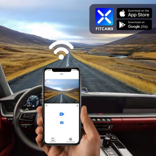 Fitcamx 4K Dash Cam Compatible with Porsche 718 Boxster Cayman 981 987 982 911 Turbo (Model C), Integrated OEM Look, UHD 2160P Video, Built-in WiFi & APP, Loop Recording, Parking Mode, 64GB Card - Image 4