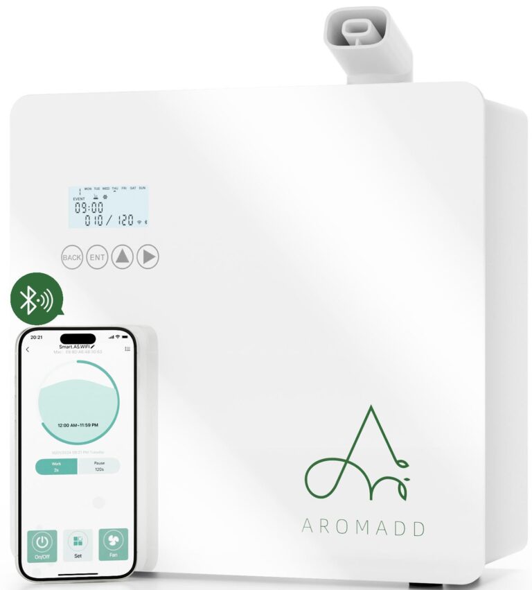 2025 Upgraded 3500 Sq.Ft Smart Scent Machine - HVAC System, Whole House Aroma & Hotel Collection Diffuser, Waterless Essential Oil Diffuser for Home, Office, 600ML Capacity, Cold Air Tech (White)