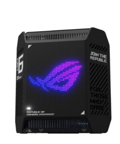 ASUS ROG Rapture GT6 (1PK) Tri-Band WiFi 6 Gaming Router, covers up to 2,900 sq ft, 2.5 Gbps port, triple-level game acceleration, UNII 4, lifetime internet security, Black