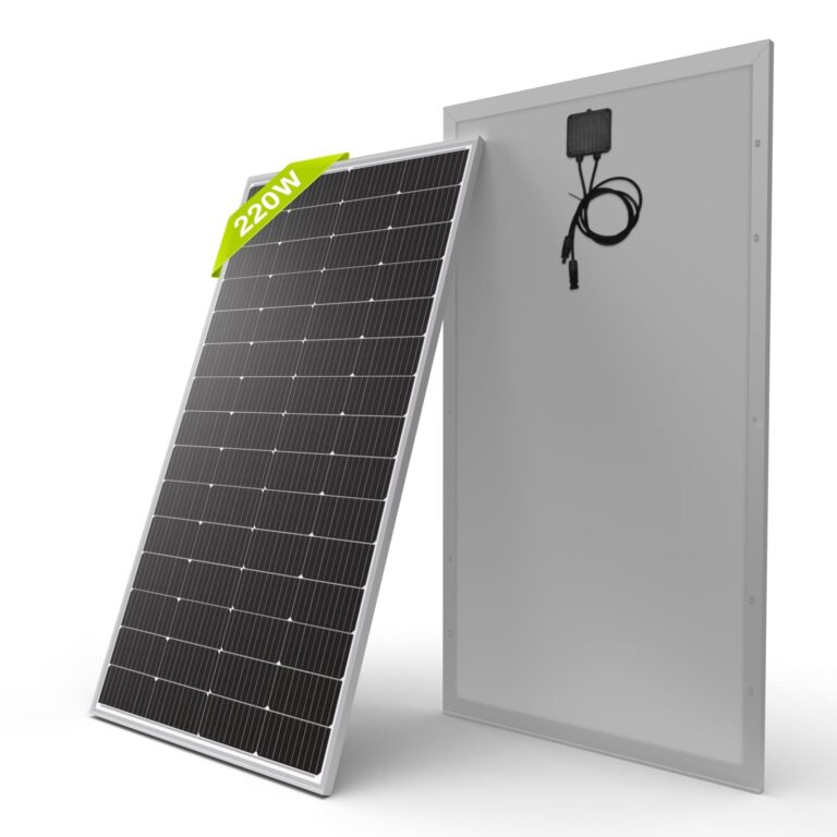 Newpowa 220W Monocrystalline Solar Panel 10BB Cell Solar Panel 220 Watt 12V High Efficiency Mono Module RV Marine Boat Off Grid