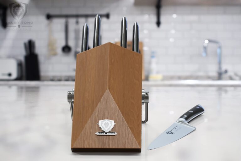 Dalstrong Knife Block Set - 5 Piece - Gladiator Series - with Modular, Multi-Level Block - German High Carbon Steel - Premium ABS Black Handles - NSF Certified - Image 2