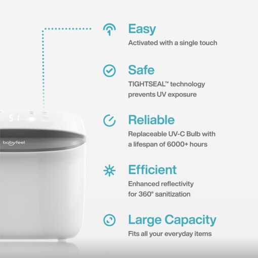 UV Light Sanitizer | UV Box Sanitizer | Conveniently Sanitizes in Minutes | Large Capacity | No Cleaning Required | Touch Control - Image 3