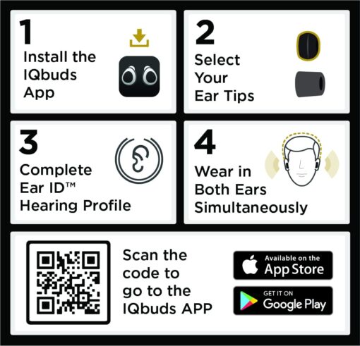 IQbuds 2 MAX Hearing Amplifier with Personalization via IQbuds™ App, 7 Preset Programs, Bluetooth, Rechargeable, Active Noise Cancellation, 1 Pair of Earbuds - Image 2