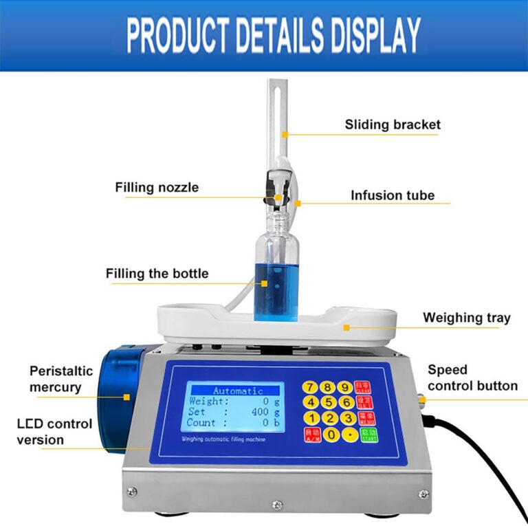 Electronic Scale Filler Small Liquid Filling Machine Peristaltic Pump Bottle Filler Machine Applicable Capacity 10g-3kg for Daily Use Medical,CSY-3200 - Image 7