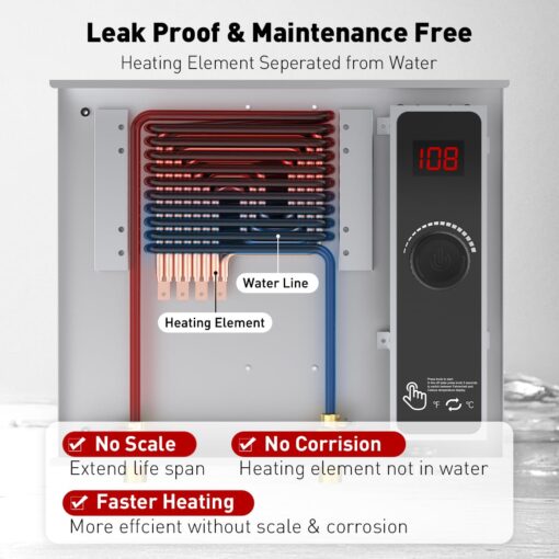 Tankless Water Heater Electric, thermomate 14kW at 240 Volt, On Demand Instant Hot Water Heater for Shower, Self-Modulating Save Energy, Save Space, 2.66GPM at 35°F Rise ET140 - Image 7