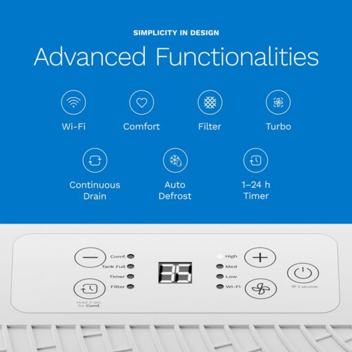 hOmeLabs 2,400 Sq. Ft Dehumidifier – 32 Pint, High-Efficiency Moisture Removal for Home, Bedroom, Bathroom & Large Rooms – Powerful Humidity Control, Quiet & Portable with Auto Shut-Off - Image 5