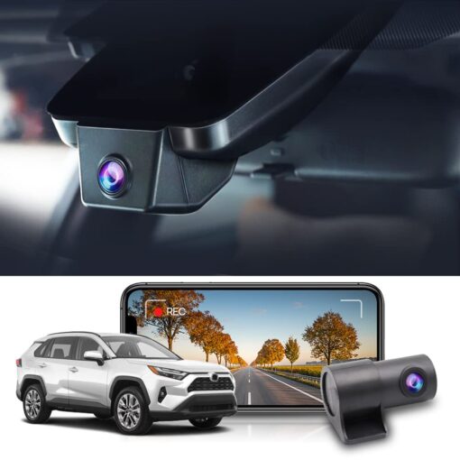 Fitcamx Front 2K+Rear 1080P Dash Cam for 2022-2025 Toyota RAV4 LE Limited SE Adventure XLE XSE (Model B/Has Vent Hole), OEM Style, Dual 1440P+1080P Video, Loop Recording, WiFi&APP, G-Sensor, 64GB Card
