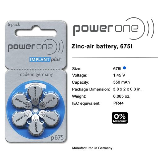 Power One Cochlear Implant 675 Batteries! 5, 60-Packs, Total 300 Batteries - Image 6