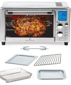 Emeril Lagasse Everyday 360 Stainless Steel Air Fryer, 360° Quick Cook Technology, XL capacity, 9-in-1, 12 Pre-Set Cooking Functions including Bake, Rotisserie, Broil, Pizza, Slow Cook, Toaster