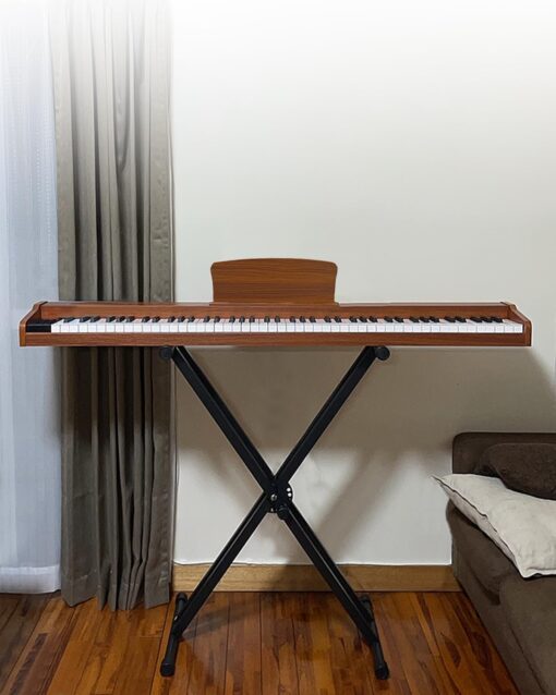 Longeye Piano Keyboard 88 Keys Wooden Electric Piano Semi Weighted Digital Piano for Beginner & Professional with Piano Stand, Music Rest, Headphones MOLD2 Walnut - Image 3