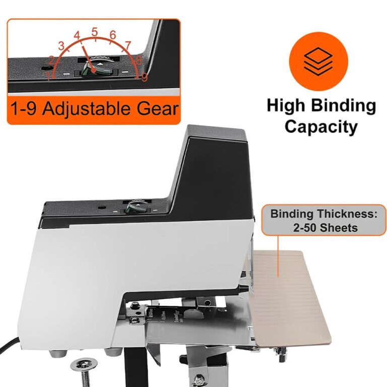 TREEYX Electric Saddle Stapler, Automatic Saddle Binding Machine, Flat/Horseback Sewing Modes Switch, Adjustable Depth 100mm, 1-9 Strength Adjustable - Image 7