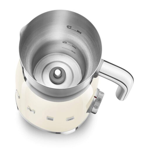 SMEG Retro 50's Style Milk Frother with 2 Disks 6 Preset Programs Hot or Cold Frothing and Induction Heating (Cream) - Image 3