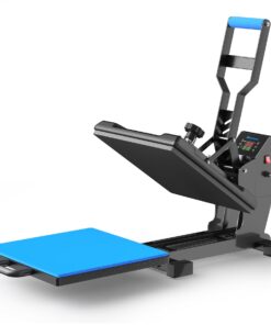 Delclynee 15"x15" Dual-Coil Heat Press Machine with Slide-Out Saftety Drawer(12.25") & Adjustable Pressure-Professional Clamshell Design for T-Shirts, HTV, DTF