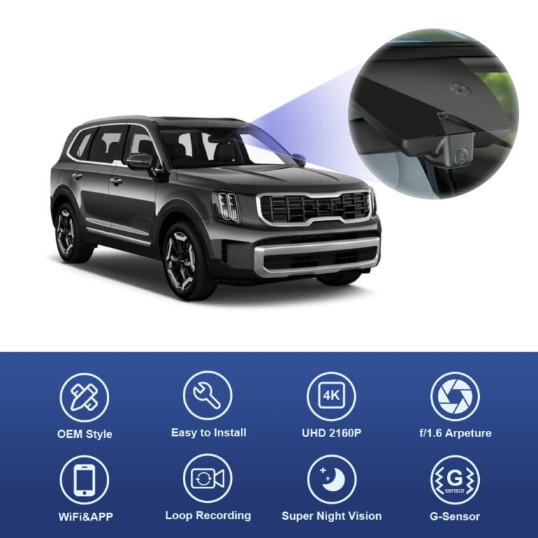 Fitcamx 4K Dash Cam Suitable for Kia Telluride 2020 2021 2022 S LX EX SX X-pro X-Line (Part No#S9000), OEM Look, UHD 2160P Video, Built-in WiFi & APP, Loop Recording, G-Sensor, Easy to Use, 64GB Card - Image 5