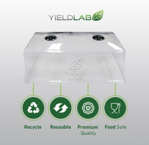 Yield Lab 7 Inch Propagation Dome - 50 Pack Humidity Vented Domes – Plant Growing Dome for Seedling, Germination, Soil & Hydroponic Horticulture - Image 3