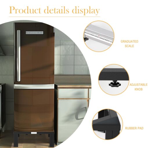 I'Ezonk Full size Heavy duty all steel Laundry Pedestal , 16" Height Washer and Dryer Pedestals, Adjustable Universal washing machine stand and Ice maker stand(Black) - Image 5