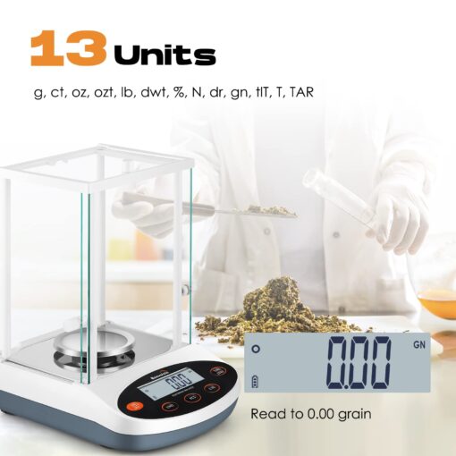 Bonvoisin Analytical Balance 500gx1mg Precision Lab Scale Digital Electronic Scale 1mg Laboratory Analytical Scale LCD Display Scientific Scale with Windshield (500g, 0.001g) - Image 8