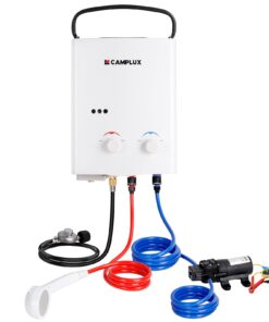 CAMPLUX 5L 1.32 GPM Outdoor Portable Propane Gas Tankless Water Heater With 1.2 GPM Water Pump