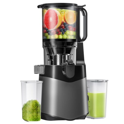 Cold Press Juicer, 5.8" Extra Large Feed Chute Fit Whole Fruits & Vegetables, 350W Slow Masticating Juicer Machines, Easy to Clean, High Juice Yield