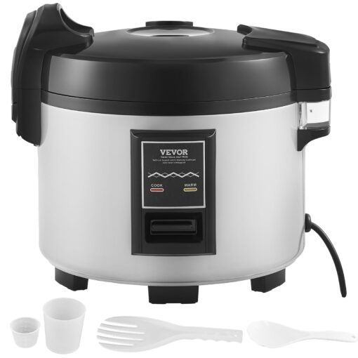 VEVOR Commercial Rice Cooker, 60-Cup Rice Cooker, 13.74 Qt / 13 Liter Large Rice Cooker and Warmer with Nonstick Inner Pot, Fast Cooking and 12-Hour Keep Warm, with Rice Cup and Paddle, for Restaurant