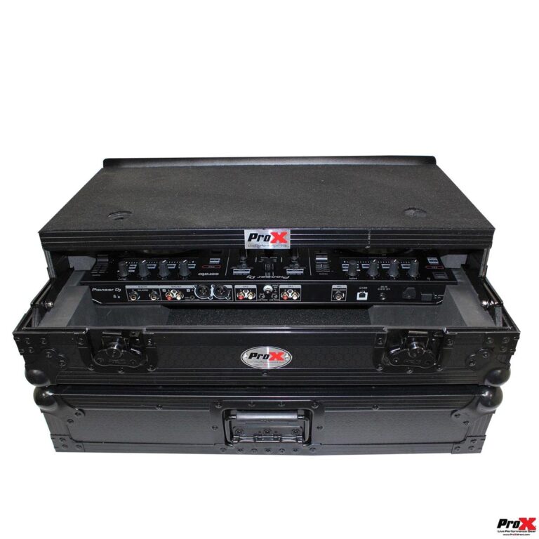 ProX Live Performance Gear XS-DDJSR2LTBL LED ATA Flight Case For Pioneer DDJ-SR2 DJ Controller with Laptop Shelf and LED - Black - Image 2