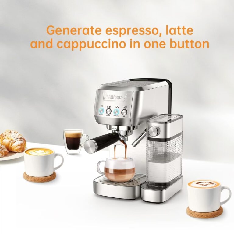 MAttinata Cappuccino Machine 20 Bar, Professional Espresso Machines for Home and Office with Automatic Milk Frothering System, Barista Compact Latte Maker for Coffee Lovers, Stainless Steel-Mattino - Image 3