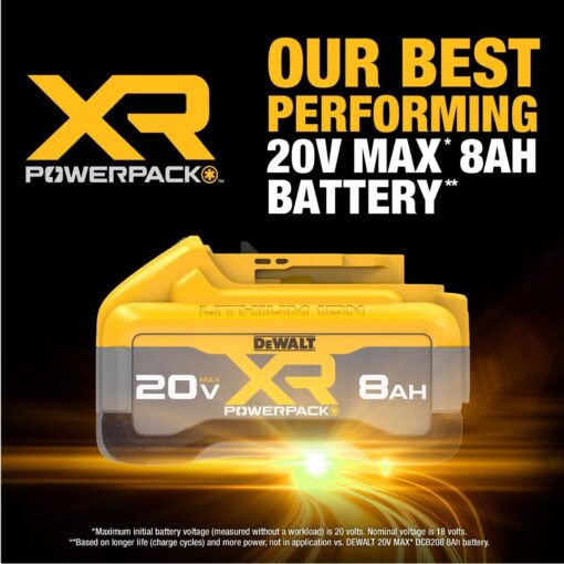 DEWALT 20V MAX XR 8Ah POWERPACK Lithium Ion Battery, 2-Pack (DCB2108-2) - Image 4