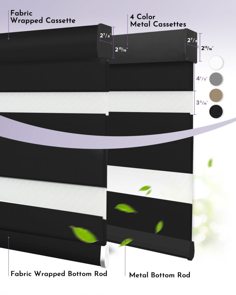 Graywind Motorized Zebra Blinds Compatible with Alexa Google WiFi Hardwired Smart Horizontal Window Blind Remote Control Light Filtering Electric Window Shades, Customized Size (Luxury Black) - Image 3