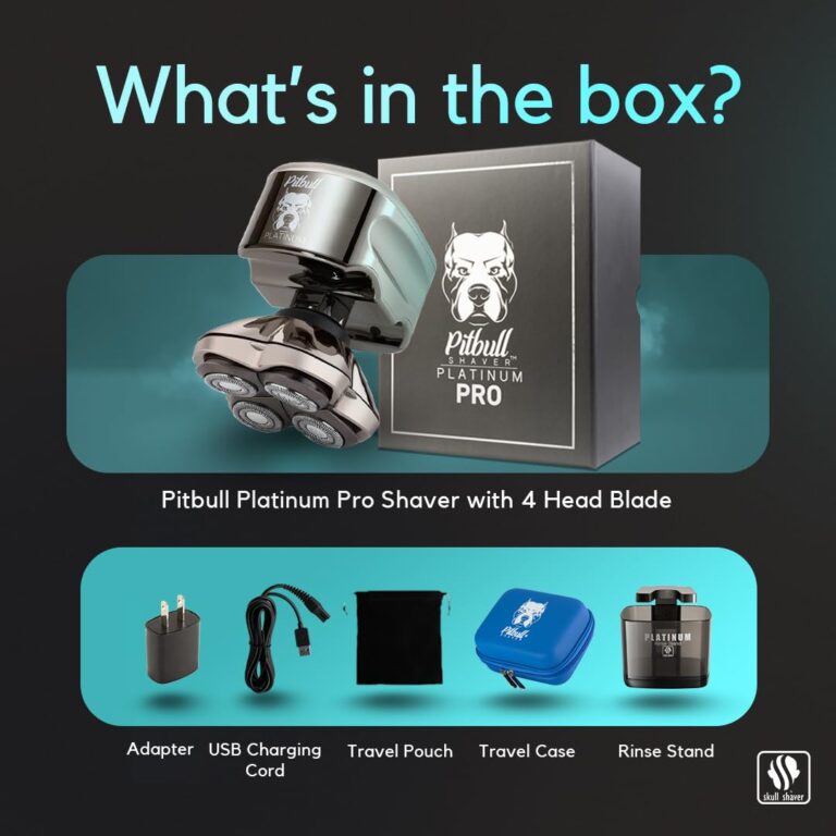Skull Shaver Pitbull Platinum Pro:Head Shaver for Men - Bald Head Shavers with Wet/Dry Technology, Ergonomic Design, Travel Lock, and Accessories. Perfect Grooming Kit and Prime Gift for Men - Image 5
